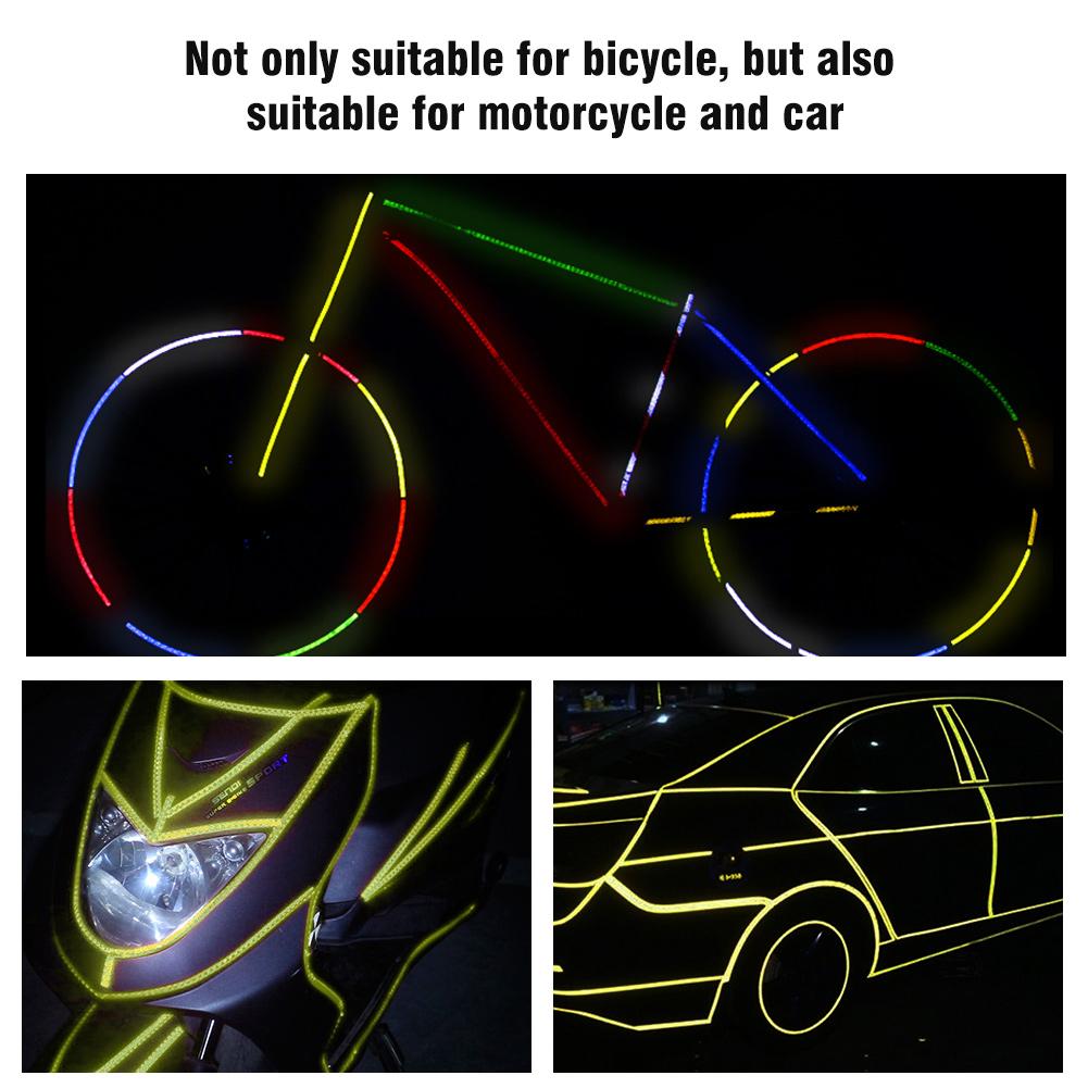 2Rolls Bicycle Cycling Reflective Stickers Security Wheel Decal Stripe Tape (Yellow)