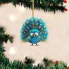 Peacock Christmas Tree Ornaments Cartoon Peacock Acrylic Hanging Decorations for Xmas Tree Car Holiday Decor