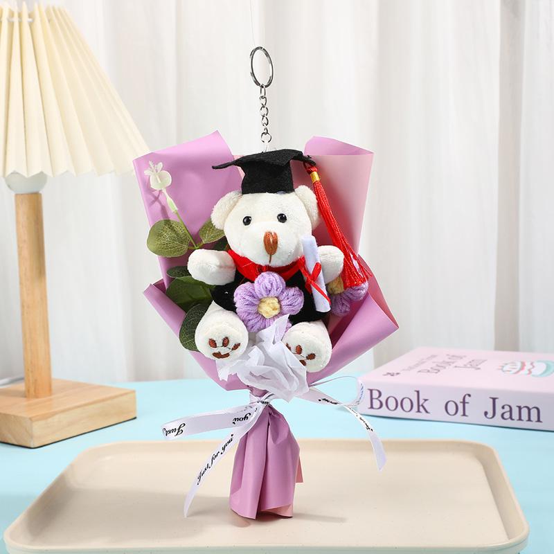 1 шт. Выпускной букет мини-цветок DIY брелок для ключей маленький медведь плюшевая игрушка домашний декор