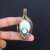 Larimar Pendant Gemstone Jewelry, 999 Copper Wire Wrapped Pendant, Handmade Jewelry Birthstone Pendant, Gift For Him