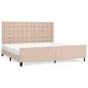 Bed Frame with Headboard Cappuccino Brown 200x200 cm Faux Leather