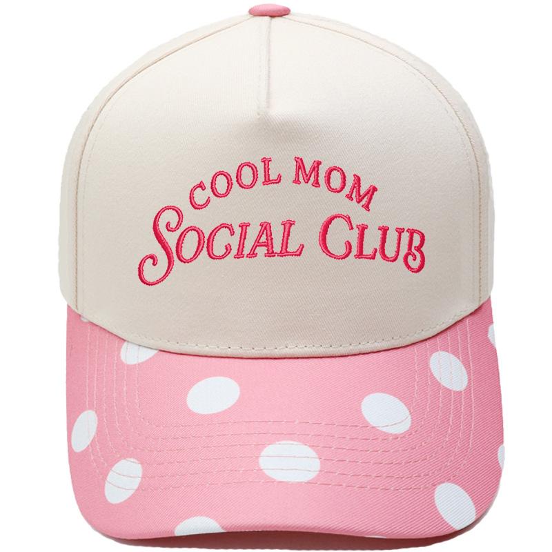 COOL MOM Social Club Truck Driver Hat Embroidered Vintage Leopard Color Matching Baseball Cap Female