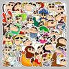 Crayon Shin-chan Dress-Up Stickers: 50 Cute, Waterproof Cartoon Stickers for Phone Cases, Computers, Journals.