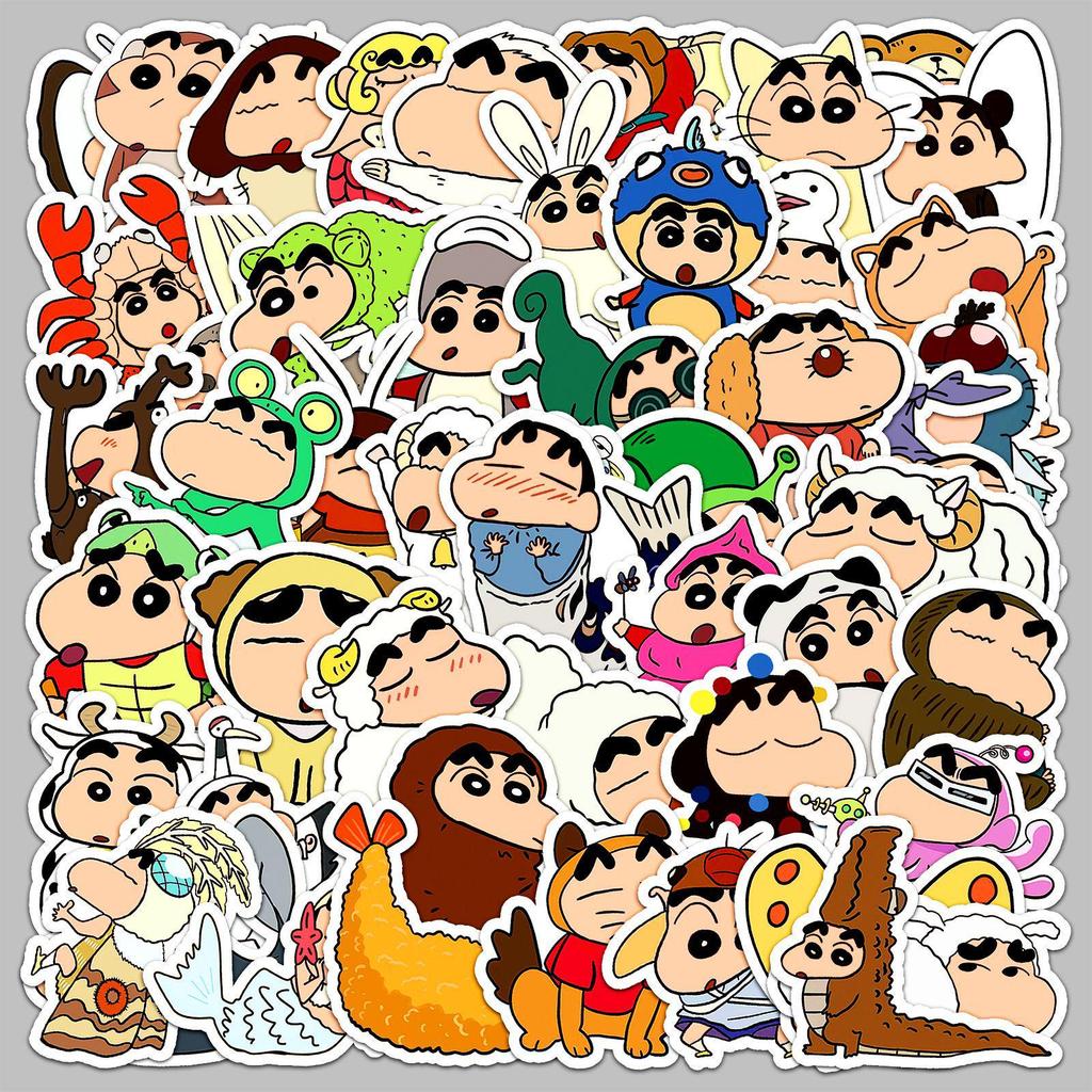 Crayon Shin-chan Dress-Up Stickers: 50 Cute, Waterproof Cartoon Stickers for Phone Cases, Computers, Journals.