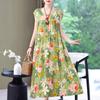 Plus Size Summer Vintage Dress Woman  Oversize Loose Sleeveless Casual Elegant Long Dresses
