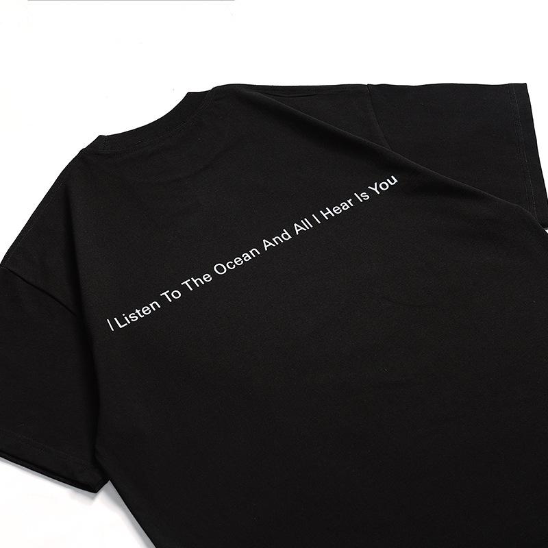 2024 Summer Swan Cotton Short Sleeve Unisex Hip Hop Loose Fit T-shirt for Couples