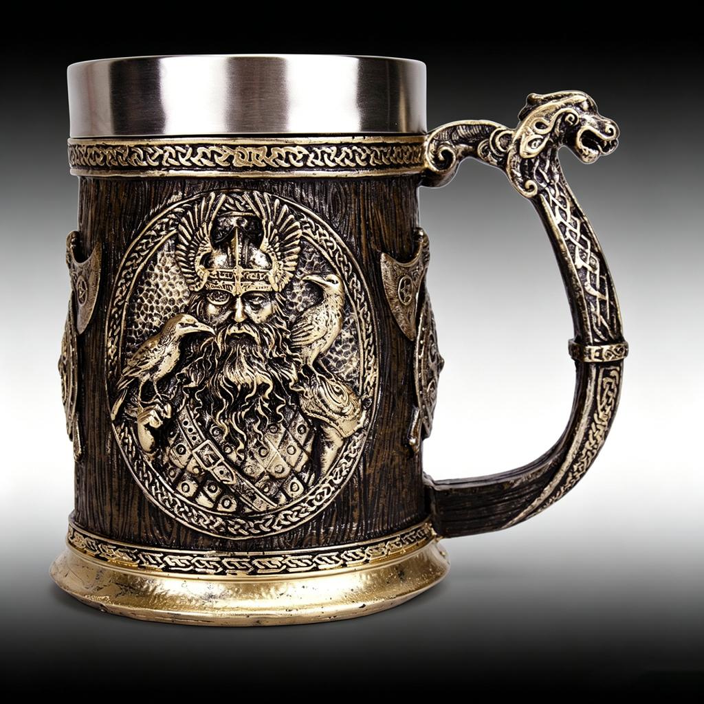 600 мл кружка универсальная Danegeld кружка Viking уникальный дизайн кружки нержавеющая сталь вставка смола пивная кружка вечеринка Хэллоуин подарок