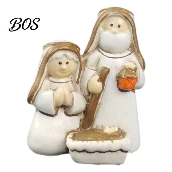 Religious Christmas Room Decor Mini Resin Nativity Figurine for Desktop Decor, Holy Family Manger Holiday Tabletop Scene Ornaments, Compact Figurines