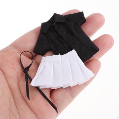 1/12 Женская фигурка Одежда, полный костюм, короткая юбка, рубашка, галстук, аксессуары, наряд ручной работы, миниатюра