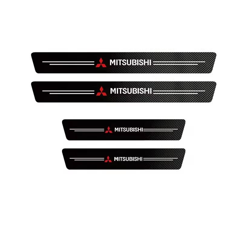 gjbf4 1/4/5Pcs Car Door Sill Scuff Plate Decor Carbon Fiber Stickers For Mitsubishi Ralliart Ex Jinxuan Attrage Xpander Mirage Montero