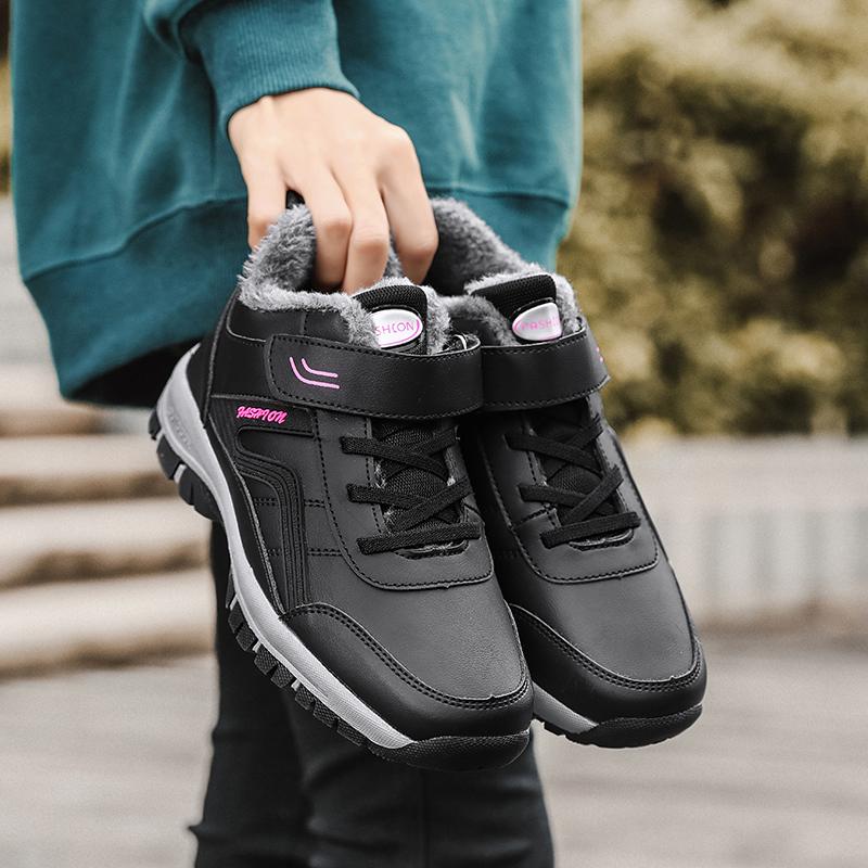 MCTIN Couple Sneakers Winter Plush Platform Warm Shoes for Women Casual Anti Slip Walking Shoes Men