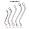 Chrome Vanadium Steel S-type Wrench Double-headed 5-piece 12-point Socket 10-19MM Practical S-type Wrench Set Metric