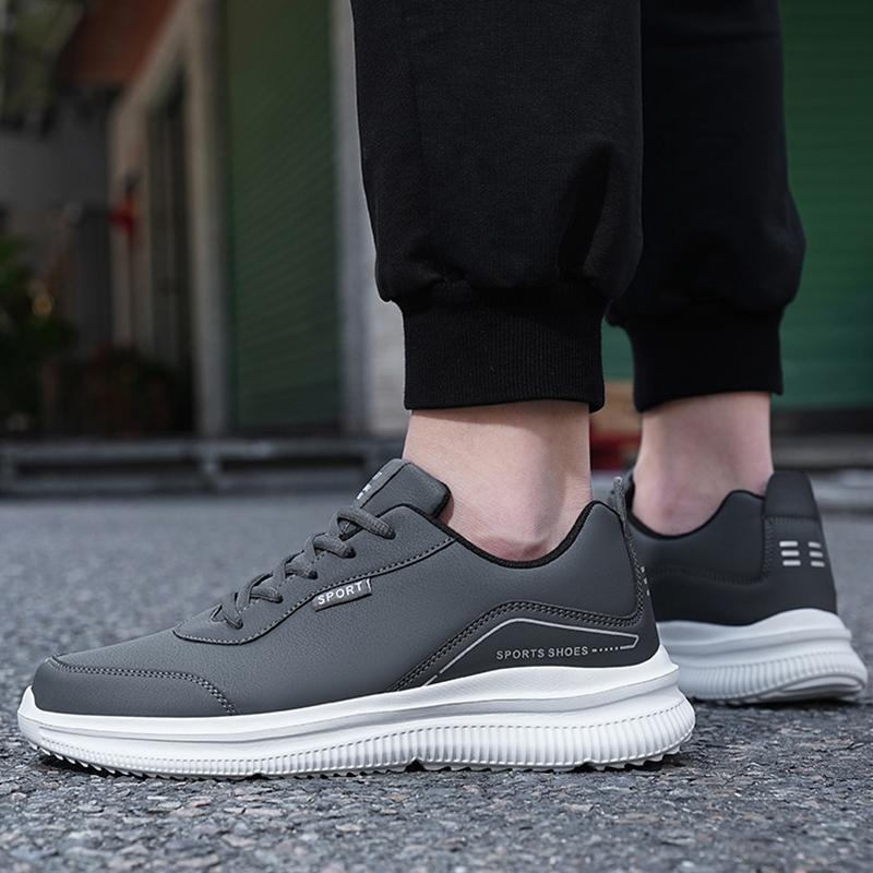 39-48 Autumn Leather Sneakers Men's Casual Size Fashion Fitness Running Shoes