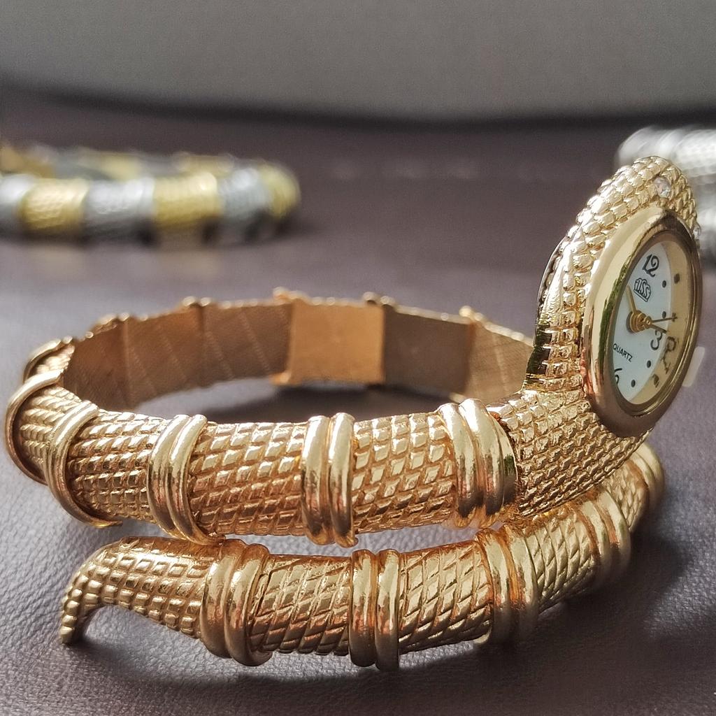 Women Quartz Watch Snake Watches Stainless Steel Bracelet Wristwatch Jewelry Gifts