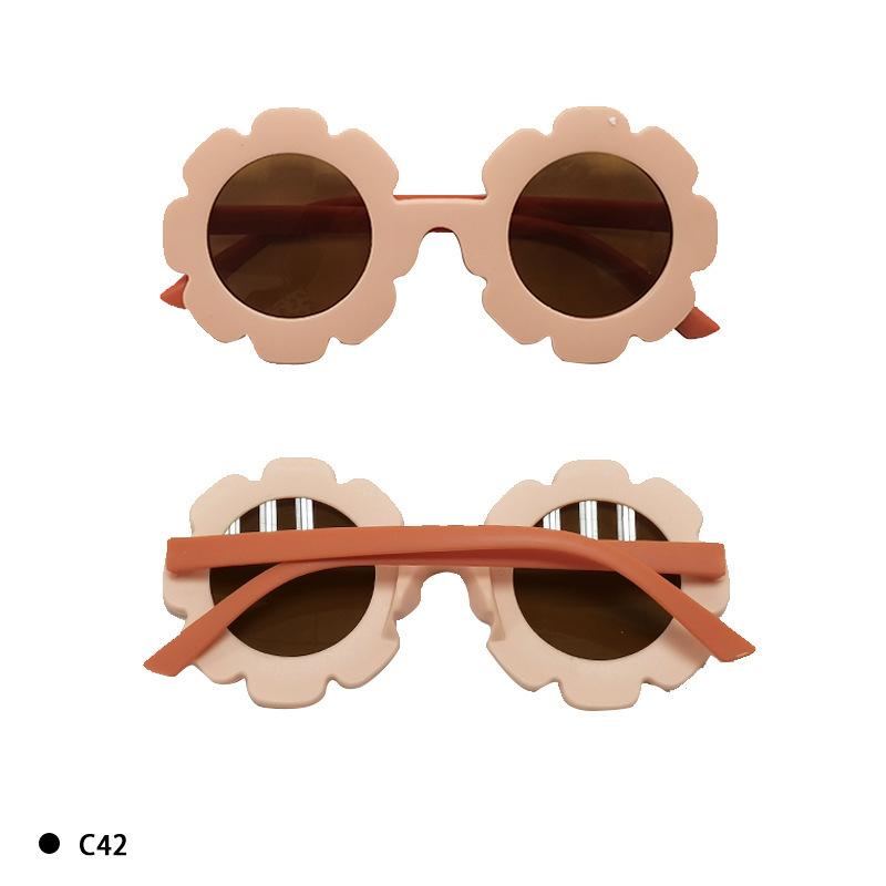 Солнцезащитные очки для детей с защитой от ультрафиолета, модные разноцветные детские очки, солнцезащитные очки с изображением подсолнуха для женщин