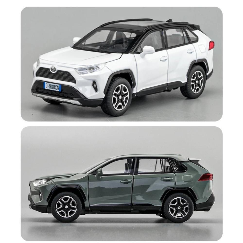 1/32 Toyota RAV4 SUV 2023 Литая металлическая модель автомобиля Звук и свет Оттяжка Детская игрушка Коллекционные предметы Подарок на день рождения