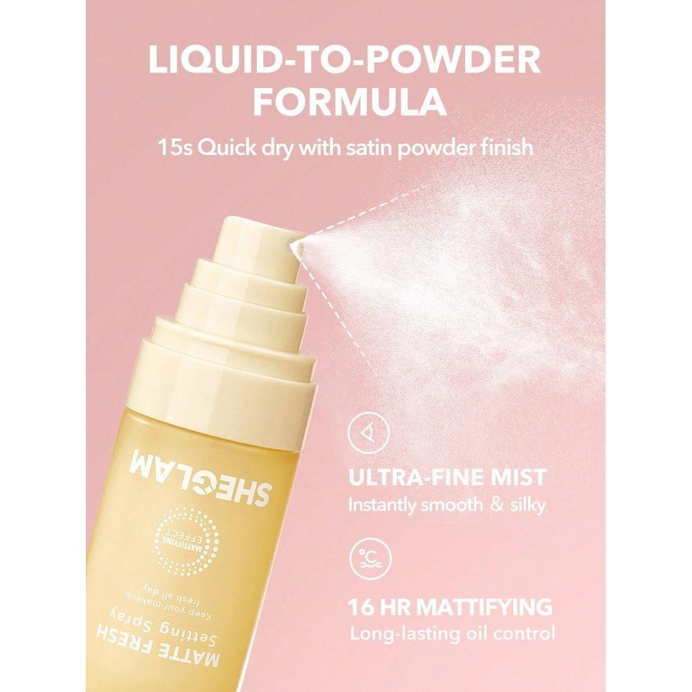 Sheglam Matte Fresh Setting Spray Ультраматовая жидкость для фиксации пудры, 1 шт.