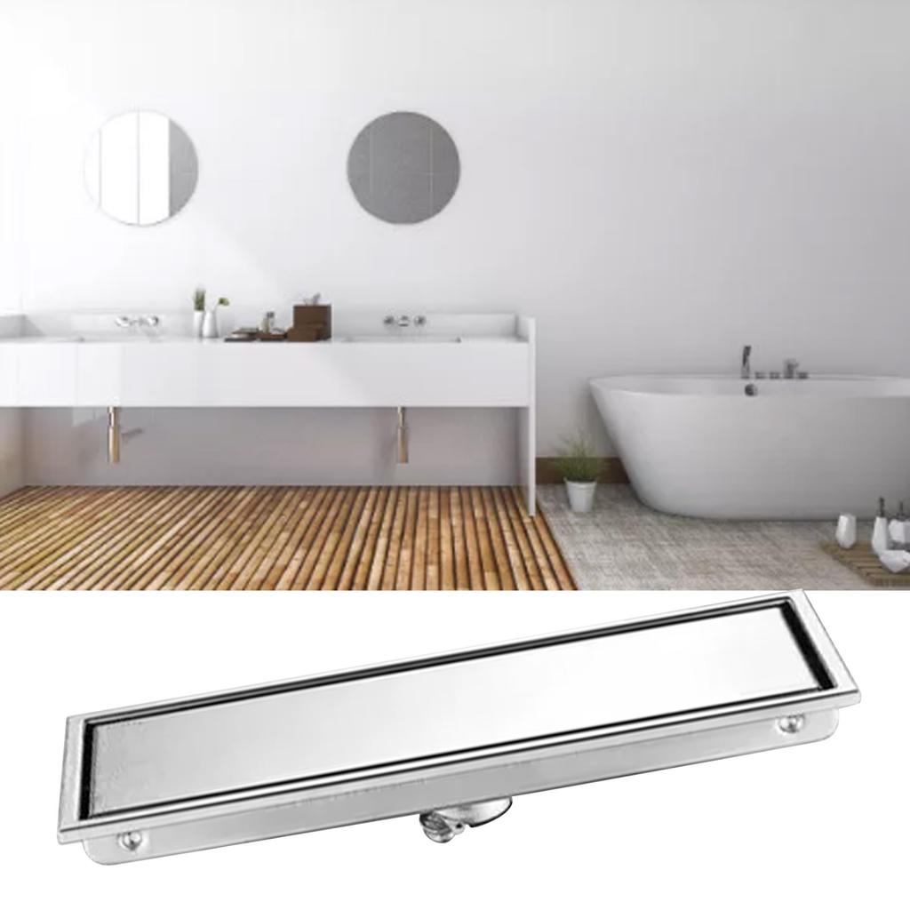 Linear Floor Drain Rectangular Prevent Clogging 304 Stainless Steel Long Shower Drain for Bathroom