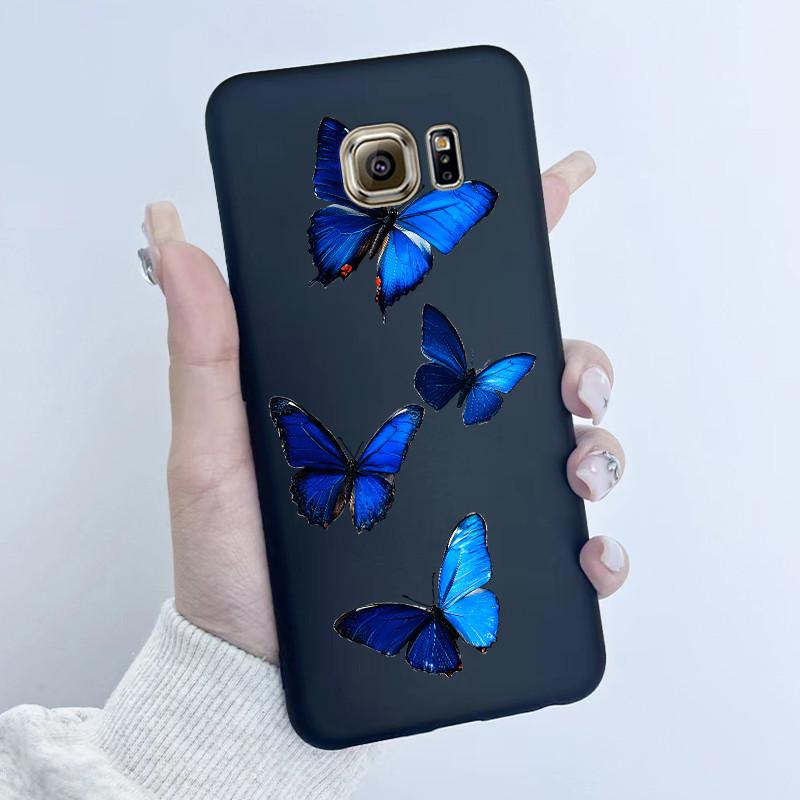 For Samsung Galaxy S6 G920F S6 edge G925F Phone Case Popular Butterfly Flower Girl Design Soft Silicone TPU Back Housing Covers