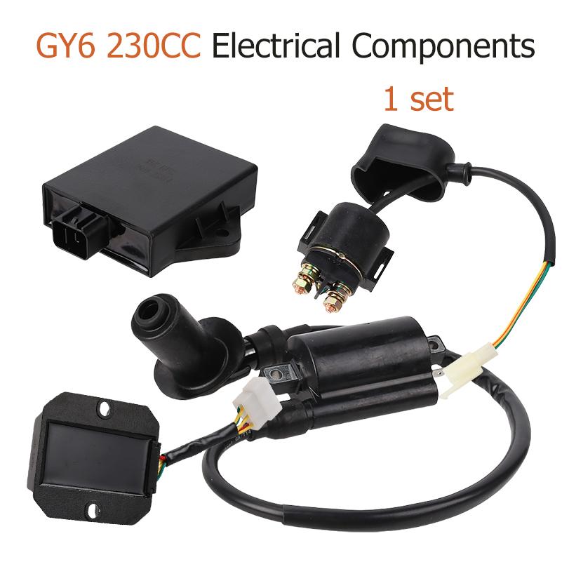 Высоковольтный блок и выпрямитель GY6 111cc хорошего качества, реле и коммутаторы. Подходит для пляжных велосипедов/мотоциклов/квадроциклов.