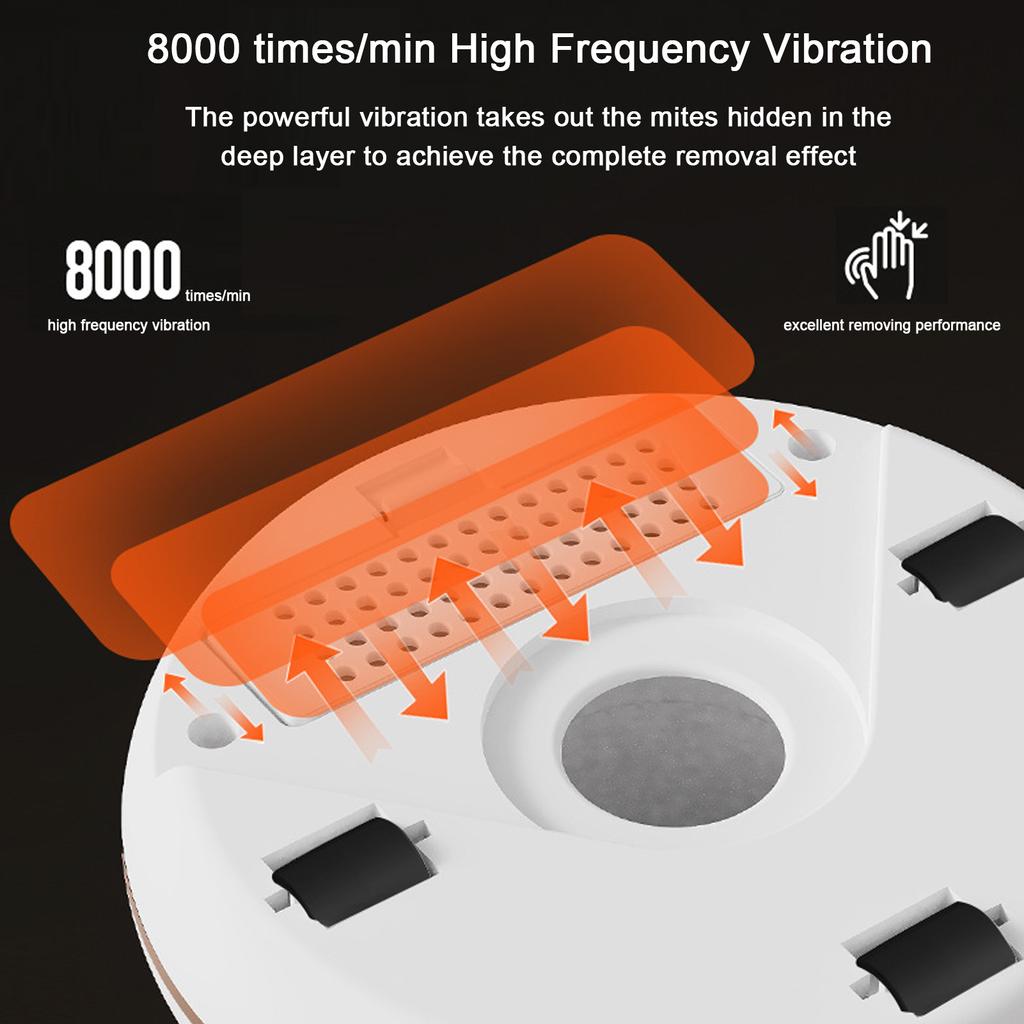 Bed Mattress Vacuum Cleaner Handdeld UV Lamp Sterilization Strong Suction 8000 Times/min Beats for