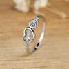 New hot-selling item s925Pure silver heart-shaped ring with cubic zirconia, exuding a fresh and sweet charm