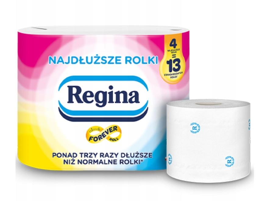 Regina Papier toaletowy 4 rolki duże rolki wydajny i bezzapachowy
