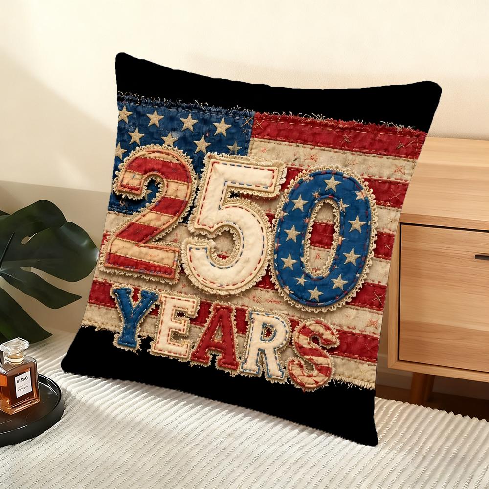 250Th Anniversary Of The Usa Cushion Cover Soft Short Plush Pillow Cover Smooth Cozy Texture Aesthetic Cushion Case Home Decor