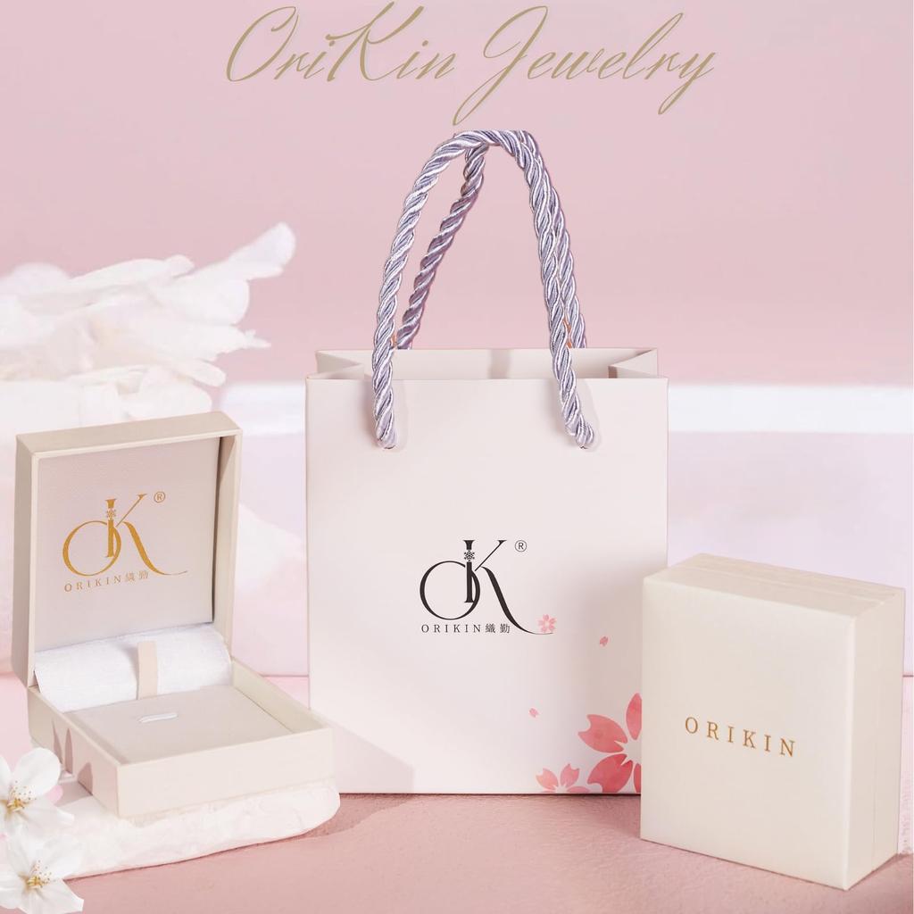 Cherry Blossom Necklace for 925 Hypoallergenic To Cubic Ultra Light Adjustable Anniversary Daily Rose [ORIKIN] Women, Silver, Metals, Zirconia, 2.6g,