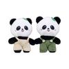 Charming Panda Plush Keychain Short Plush Animal Figure With Colorful Overalls And Pp Cotton