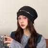 Retro Star Beaded Chain Baotou Hat Women's Summer Thin Breathable Versatile Pile Hat Large Head Circumference Pullover Cold Hat