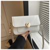 Retro Solid Color Love Hardware Decoration Casual Design Popular Shoulder Messenger Small Square Bag