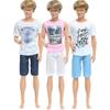 3 Комплекта Мужской Одежды для Куклы Шорты Футболка Летняя Пляжная Одежда Одежда для 30 см Друга для Куклы Кена Аксессуары для Игры в Кукольный Дом(НЕТ КУКЛ))