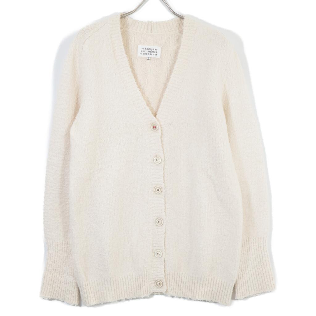 Maison Margiela SI0Gold Plated0002 S17664 22 Years White 5 Gauge Cotton Nylon Pile Cardigan tops XS whiteUsed