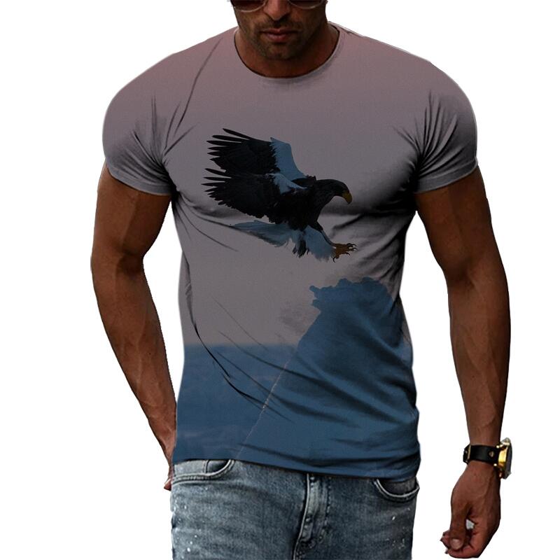 New Summer Fashion Animal Birds Eagle Graphic Men and Women T-shirt 3D Print Hip Hop Tee Personality Round Neck Short Sleeve Top