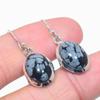 Серьги из натурального снежного обсидиана из стерлингового серебра 925 пробы 1,25 дюйма D5u68