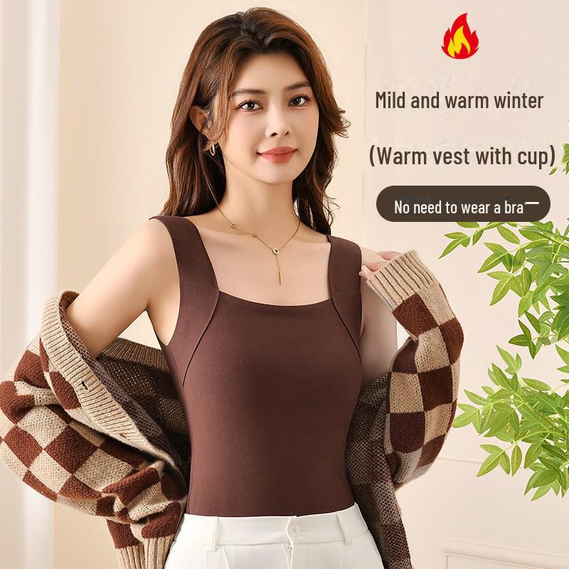 Женский бесшовный приталенный теплый жилет: Немецкий флис, нагрудник, шлифованный, утолщенный, осенне-зимнее нижнее белье