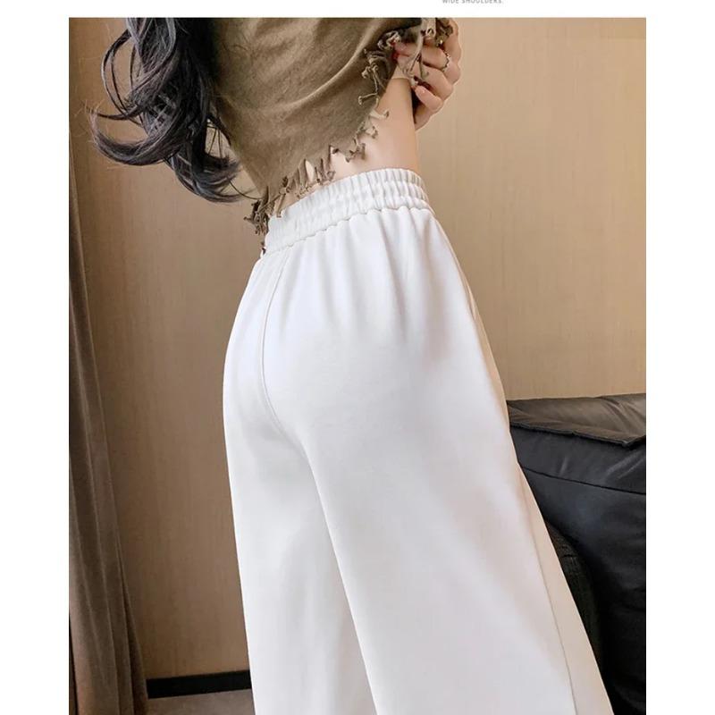 Heavy Industry Hot Diamond Wide Leg Pants for Women's Spring New Casual High Waist Loose Straight Tube Drop Floor Dragging Pants