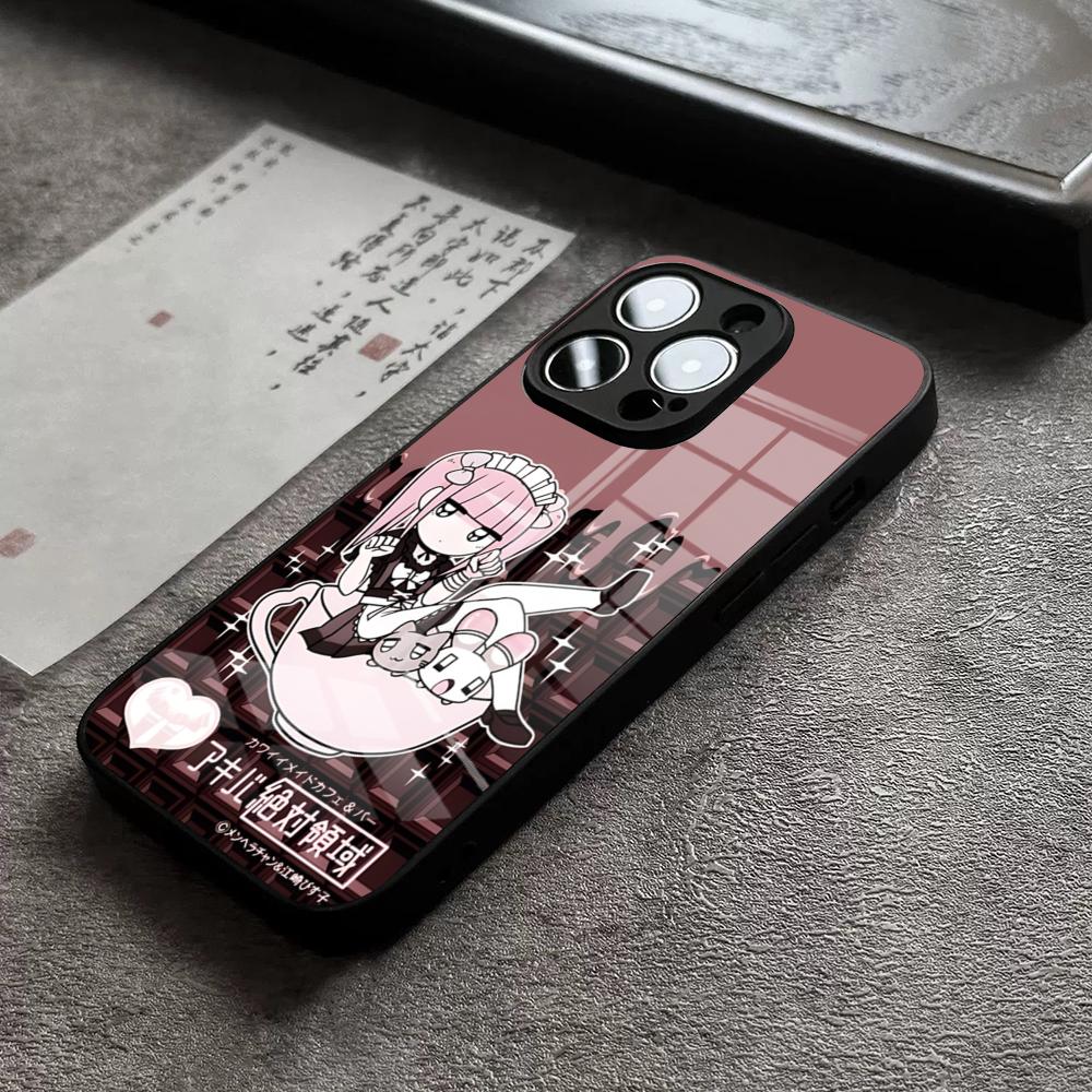 M-Menhera Chan Комикс Чехол для телефона Для iPhone 16 Pro Max 15 Plus 14 Pro 12 11 13 Mini X XR XS Max 8 7 Plus SE Стеклянная крышка