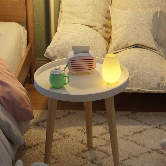 Yousheng Round End Table with 3-Legs Heavy Duty Detachable Mini Desk Bedroom Kitchen Living Room Small Space Sofa Bedside Nightstand Side Coffee Table