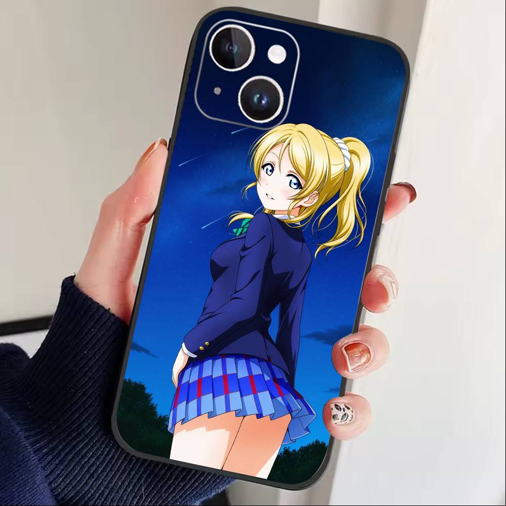 L-Love live-Аясе Эли Чехол для телефона Для iPhone 16,15,14,13,12,17,Pro Max,Plus Силиконовый Черный Чехол