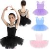 Kids Girls Mesh Tutu Ballet Classic Tulle Dress Gymnastics Leotard Dress Dance Costume