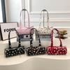 Модная Звездная Печать Бочонок Сладкая Молодежная Сумка на Плечо Горячая Распродажа с Бантом Ретро Мини Сумка Хобо Милый Глянцевый Цилиндр Женская Сумка