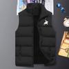 Men's Polo Printed Sleeveless Jacket Men's Autumn and Winter Warmth Windproof British Style Down Vest M-5XL