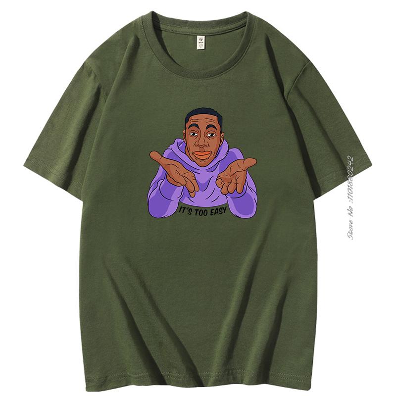 Its Too Easy Khaby Lame Tshirt Funn Cartoon Graphic Tops Women Men Fashion Streetwear Aesthetic Unique Hipster Tee Mens Clothes