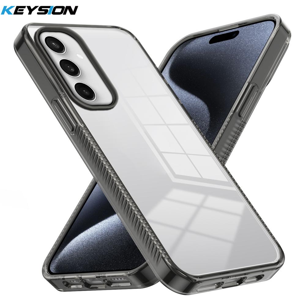 KEYSION Прозрачный чехол для Samsung S24 Ultra 5G S23 FE ТПУ+ПК Противоскользящий Прозрачный Ударопрочный Чехол для телефона для Galaxy S23 S22 Ultra