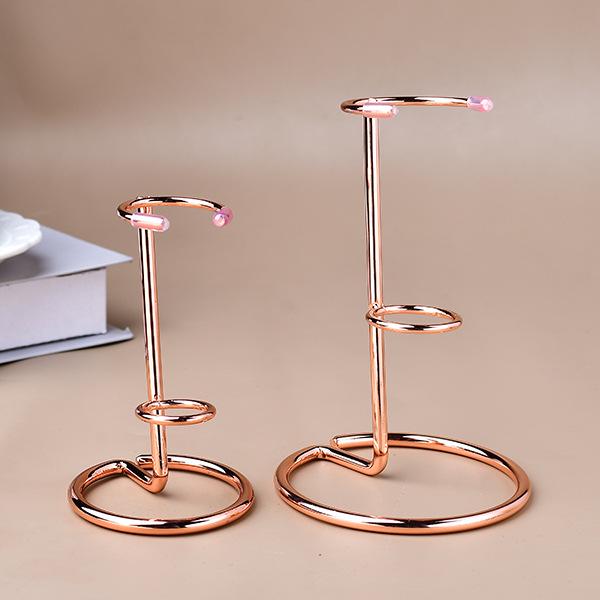 Hexagonal Crystal Scepter Display Stand with Iron Art Design