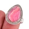 Natural Rhodochrosite Gemstone 925 Solid Sterling Silver Jewelry Ring S.8 C3I05