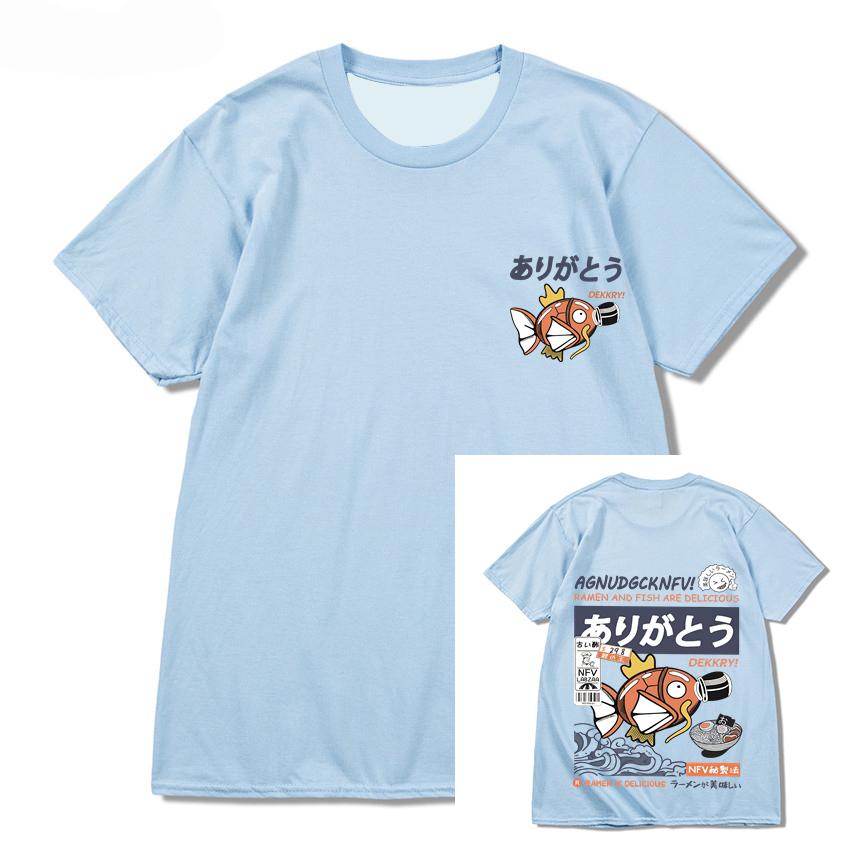 Japanese Style Ramen And Fish Are Delicious Fun D Print Mens Tshirt Hip Hop Casual Comfortable Tees Unisex Kids O Neck Tops