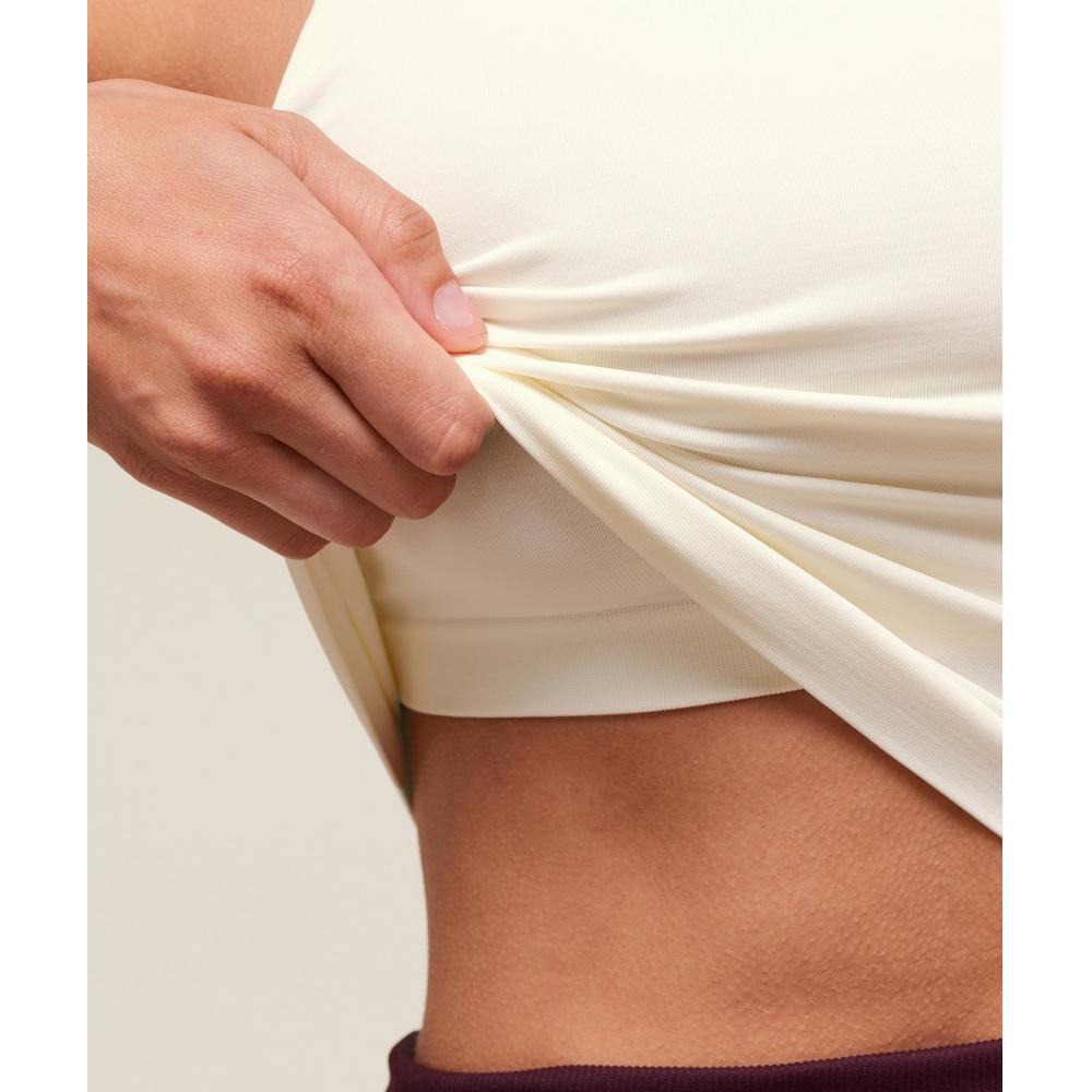 Gymshark Повседневный бесшовный топ-майка с полкой, мягкий белый B4c6f Wcmy